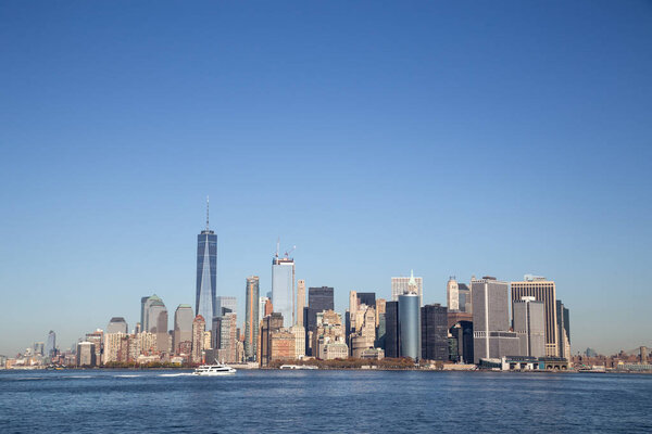 View of the skyline of Lower Manhattan in New York