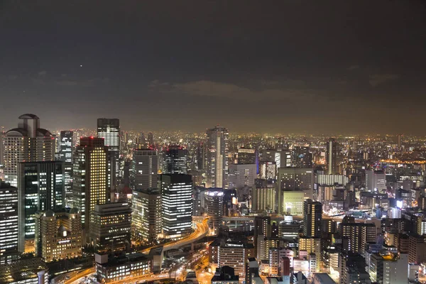 Osaka skyline av natt — Stockfoto