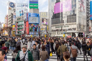 Shibuya Tokyo'da crossing, Japonya