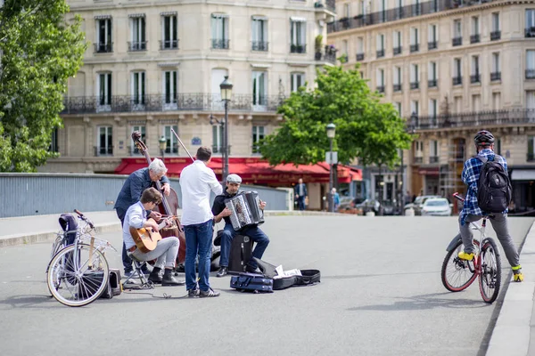 Gademusikere i Paris - Stock-foto