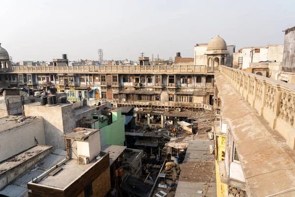 Alte delhi Gewürzmarkt Dach — Stockfoto