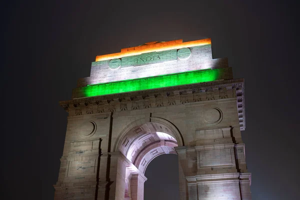 India Gate in Delhi 's nachts — Stockfoto