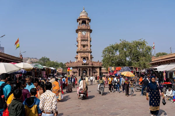 Klocktornet på Sardarmarknaden i Jodhpur, Indien — Stockfoto