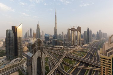 Dubai Skyline 'ın Güzel Panoramik Manzarası