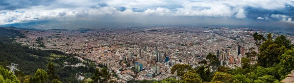 Panoramic view of Bogota city from Montserrat Hill — Stock Photo, Image