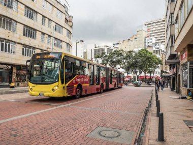 Bogota - Kolombiya, 2 Kasım 2019, Transmilenio otobüs taşımacılığı 