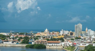 Cartagena de Indias 'ın panoramik manzarası - Kolombiya