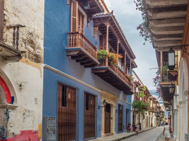 Cartagena de Indias - Kolombiya, 13 Kasım 2019 - Kartagena de Indias Caddesi