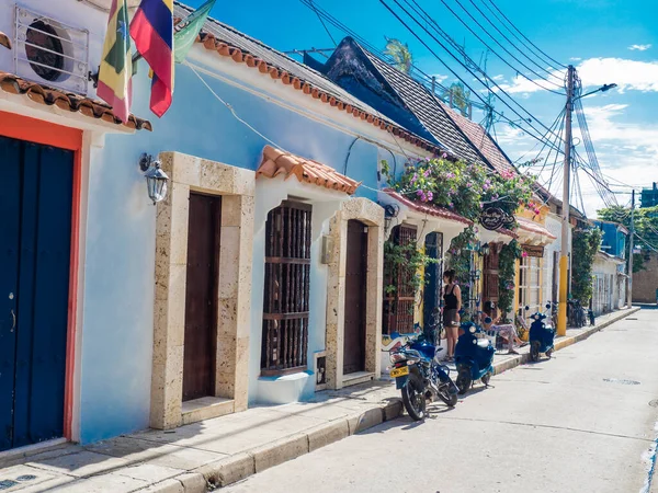 Cartagena de Indias - Kolumbia, 2019. november 13. - Street of Getsemani neighborhood in Cartagena de Indias - Kolumbia — Stock Fotó
