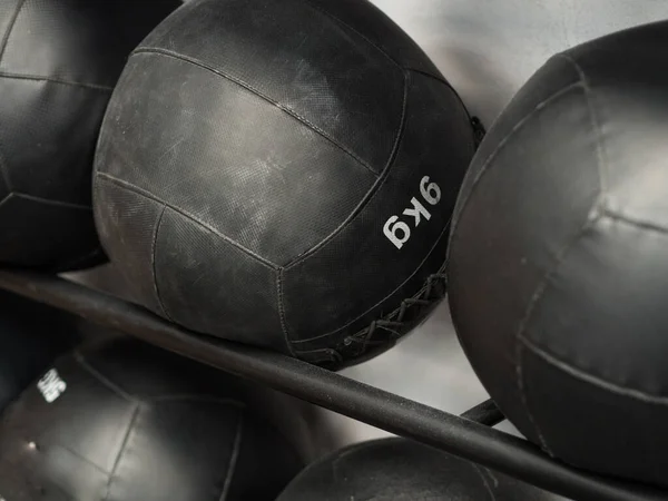 Black Heavy Balls Gym Stock Picture