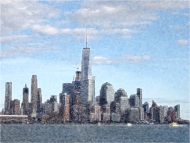 Hoboken 'den New York şehrinin çizimi