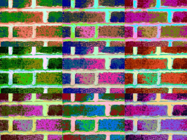 Textura Ladrillos Varios Colores — Foto de Stock