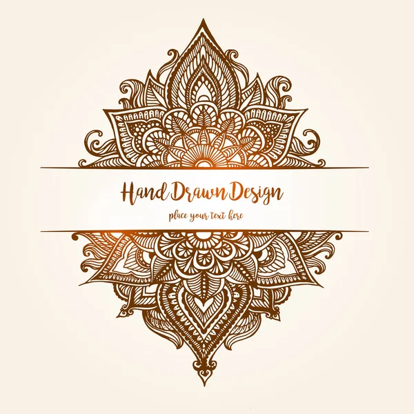 Hand Drawn Oriental Floral Ethnic Ornaments Doodle Pattern Vector Illustration — Stock Vector