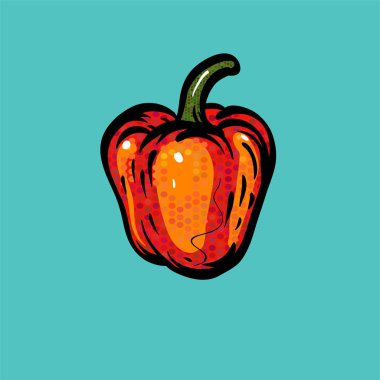 Mavi arka plan, vektör çizim üzerinde çizilmiş meyve el.