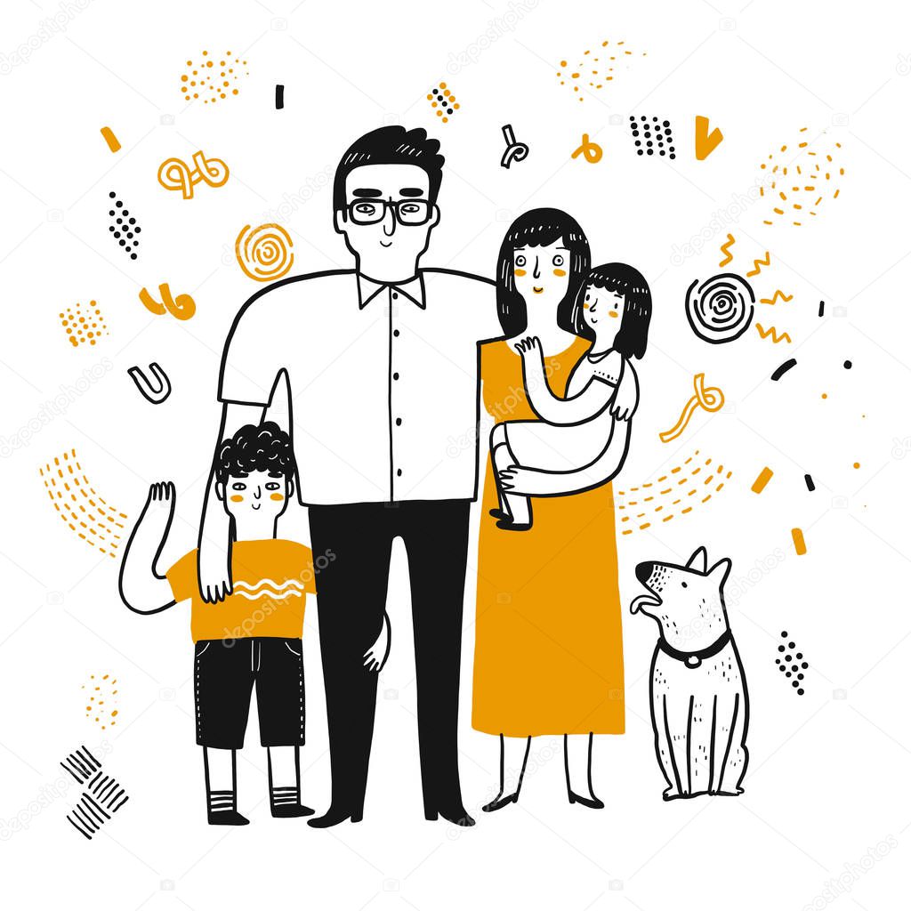 The drawing character of family.