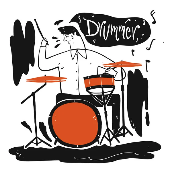 Un hombre tocando música . — Vector de stock