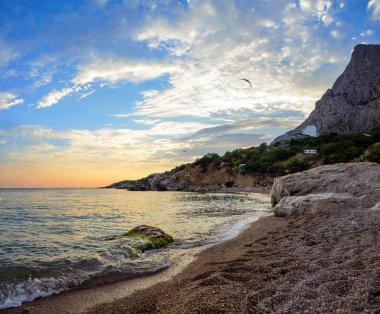 Kırım'da, Bay Laspi, siyah deniz, bir deniz günbatımı