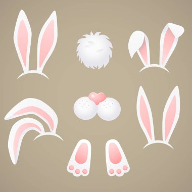 Easter bunny funny vector illustration. clipart