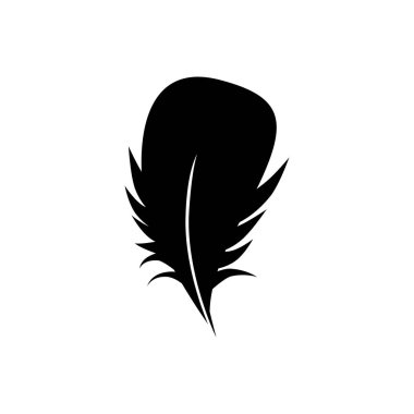 Beyaz arkaplanda tüy vektör simgesi izole edildi.