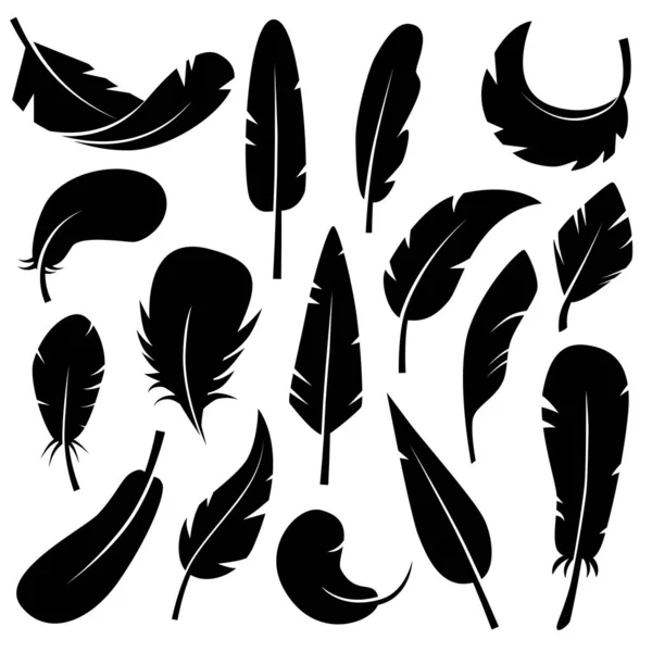 Beyaz arkaplanda tüy vektör simgesi belirlendi.