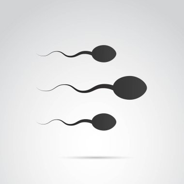 Beyaz arkaplanda sperm simgesi izole edildi. Vektör sanatı.
