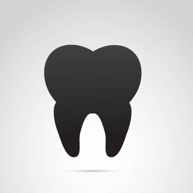 Beyaz arkaplanda diş simgesi izole edildi.