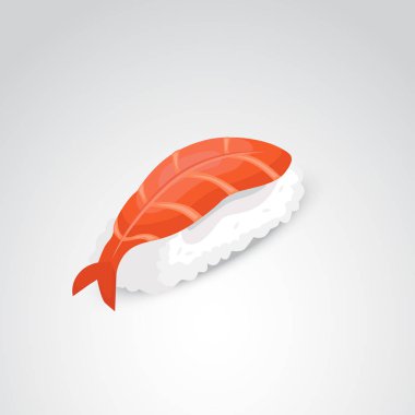 Tarafsız arkaplanda suşi gerçekçi vektör simgeleri.