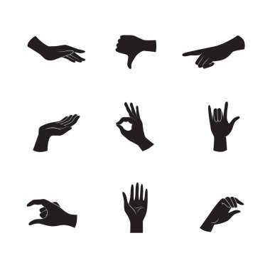 Beyaz arkaplanda insan el vektör simgesi.