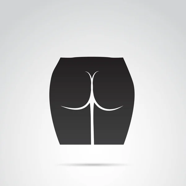 Woman Ass Icon Isolated White Background Vector Art — Archivo Imágenes Vectoriales