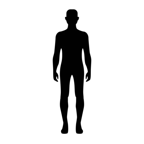 Forma Cuerpo Masculino Silhouette Hombre Adulto Icono Del Vector — Vector de stock