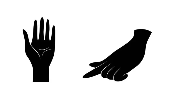 Human Hand Vector Icon White Background — Stock Vector