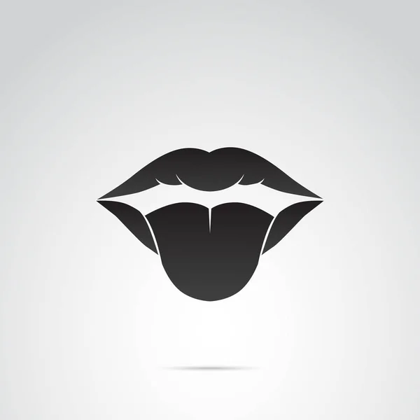 Human Lips Tongue Vector Icon — Stock Vector