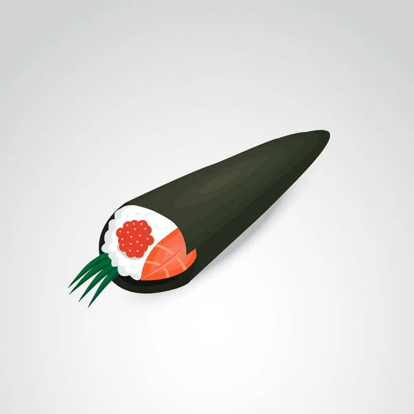 Iconos Vectoriales Realistas Sushi Sobre Fondo Neutro — Vector de stock