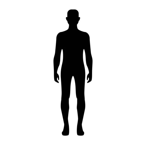 Male Body Shape Silhouette Adult Man Vector Icon — Stock Vector
