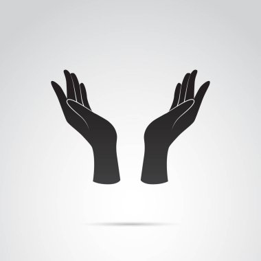Destek, barış, özen gösterme hareketi. Vektör simgesi.