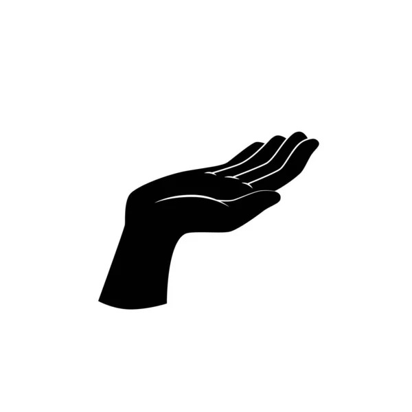 Menschliche Hand Vektor Symbol Auf Weiß — Stockvektor
