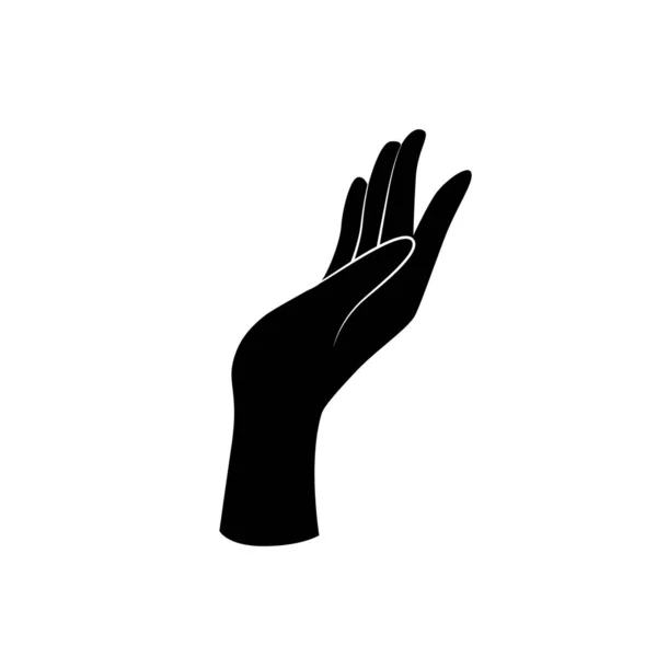 Menselijke Hand Vector Pictogram Wit — Stockvector