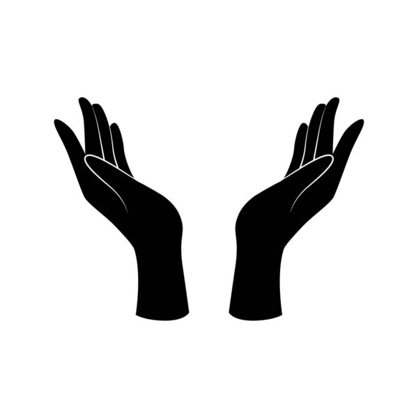 Support, peace, care hands gesture. Vector icon.