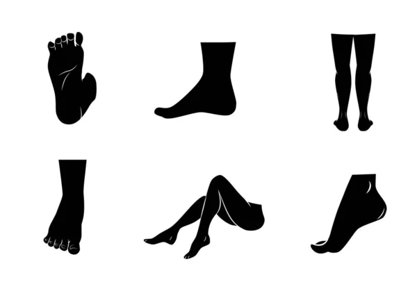 Human legs vector icon set.