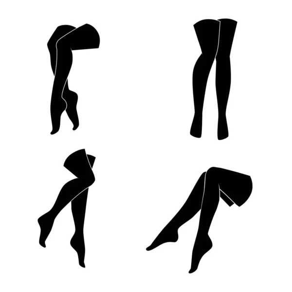 Çekici pozlarda kadın bacakları. Vektör simgesi.