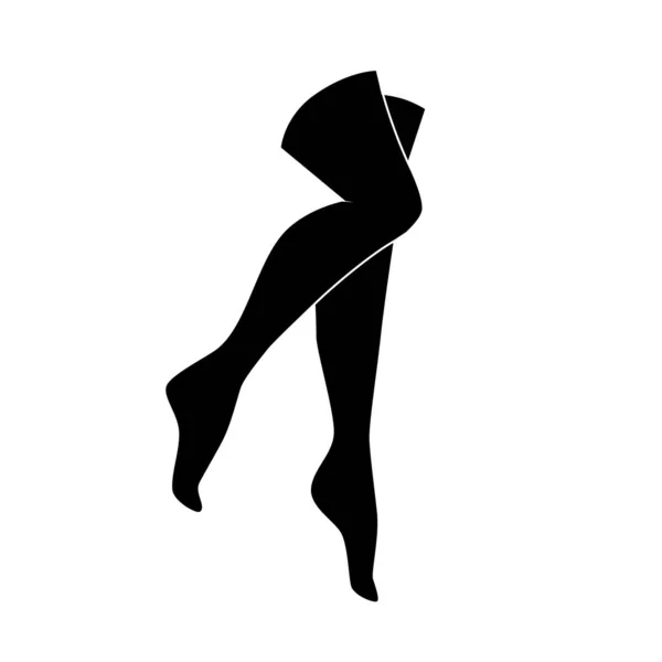 Женские Ноги Привлекательной Позе Значок Вектора — стоковый вектор