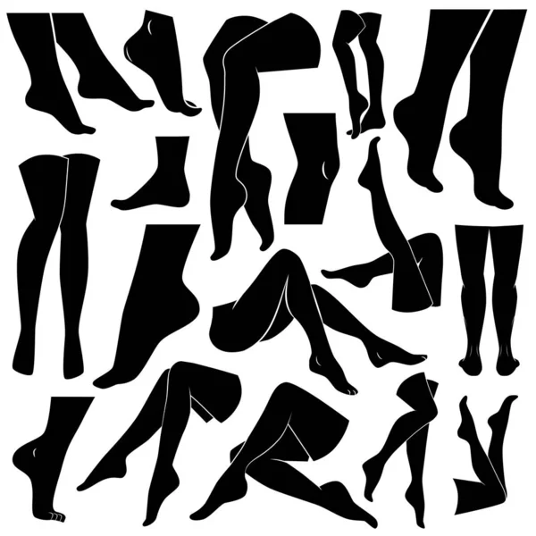 Human legs vector icon set.