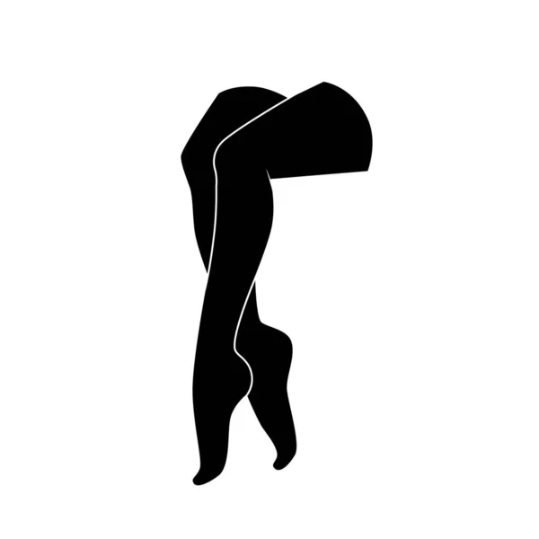 Patas Mujer Pose Atractiva Icono Del Vector — Vector de stock