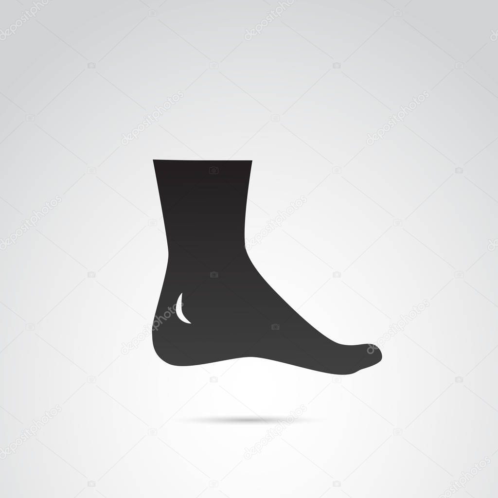 Human foot vector icon on neutral background.