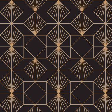 Art deco vintage retro vector pattern.