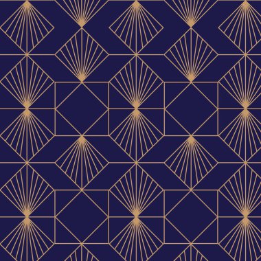 Art deco vintage retro vector pattern.