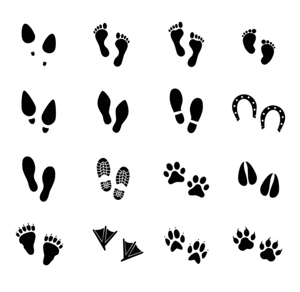 Beyaz arka planda insan ayak izi simgesi. Vektör sanatı.