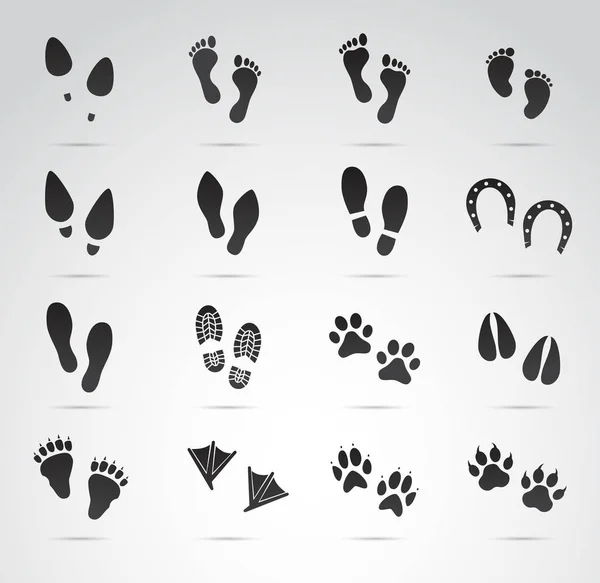 Human Footprints Icon White Background Vector Art — Stock Vector