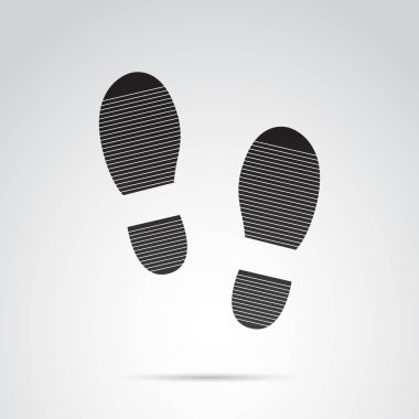 Beyaz arka planda insan ayak izi simgesi. Vektör sanatı.