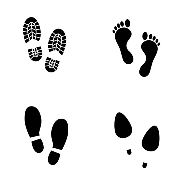 Human Footprints Icon White Background Vector Art — Stock Vector